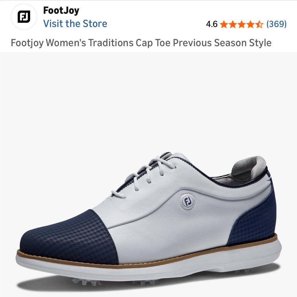 FootJoy Womans - LIKE NEW - Cap Toe Golf Shoes - White/Navy